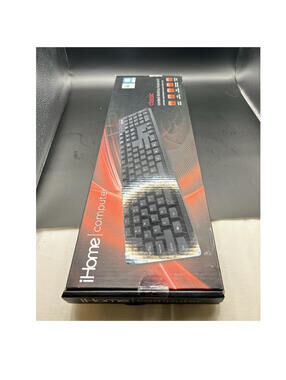 iHome IH-K301 Classic Corded Desktop Keyboard USB Quiet Keys Ultra Slim Black